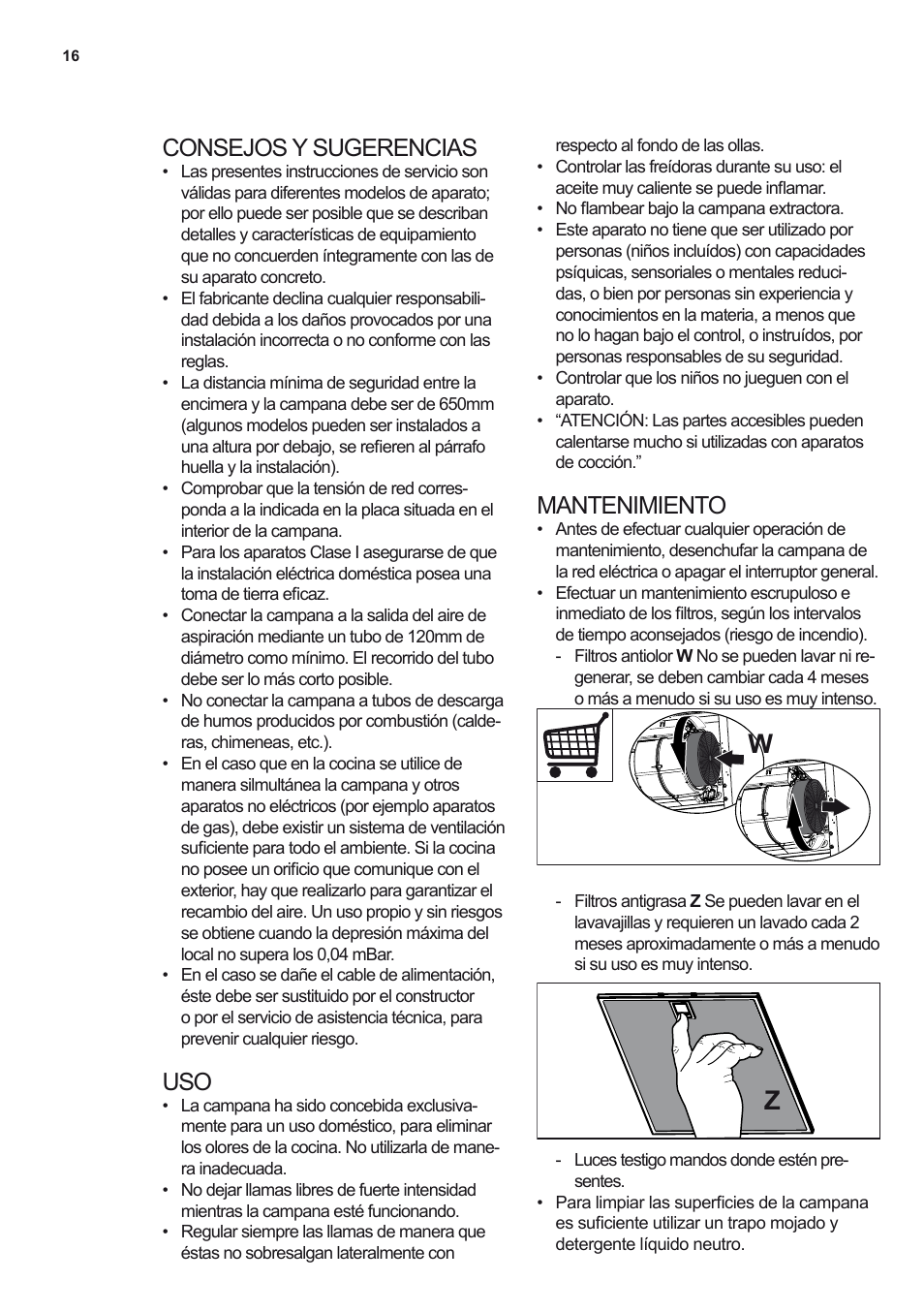 Consejos y sugerencias, Mantenimiento | Electrolux EFF80680BX User Manual | Page 16 / 56