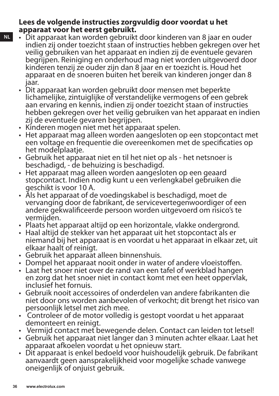 Electrolux EJP5000 User Manual | Page 36 / 72