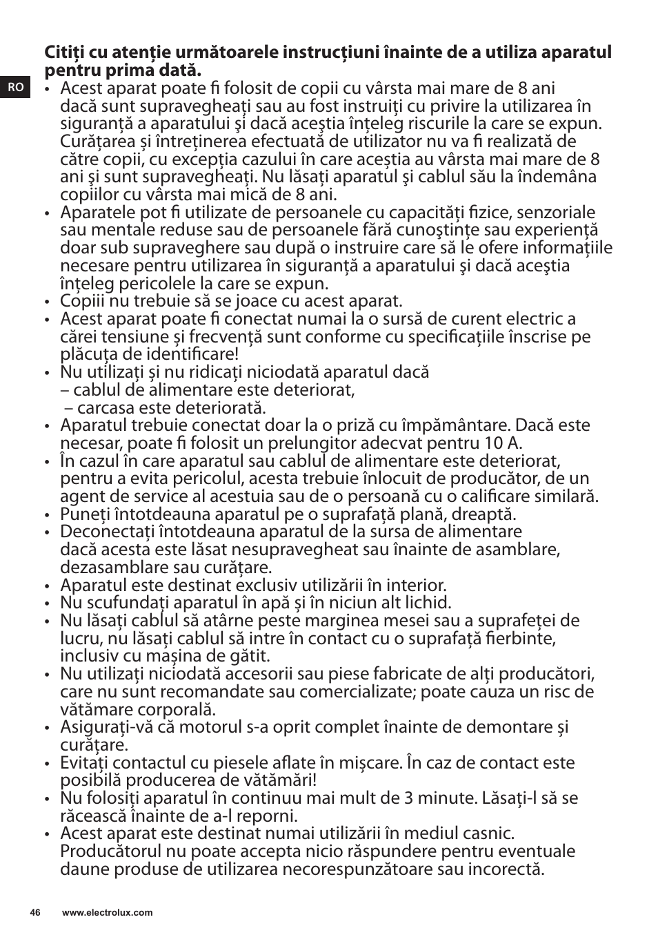 Electrolux EJP5000 User Manual | Page 46 / 72