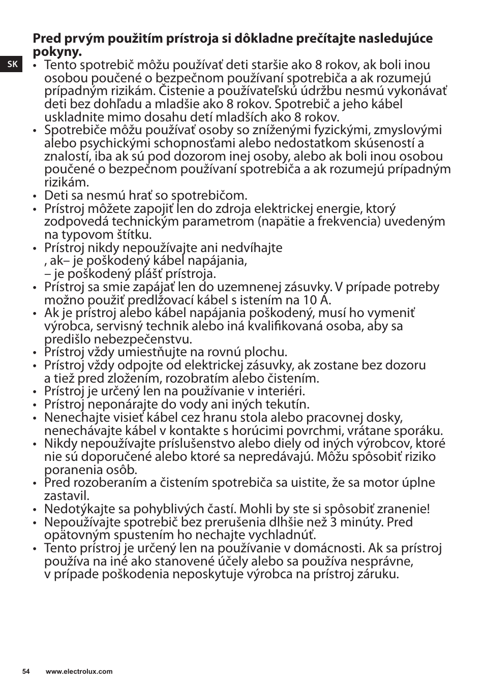 Electrolux EJP5000 User Manual | Page 54 / 72