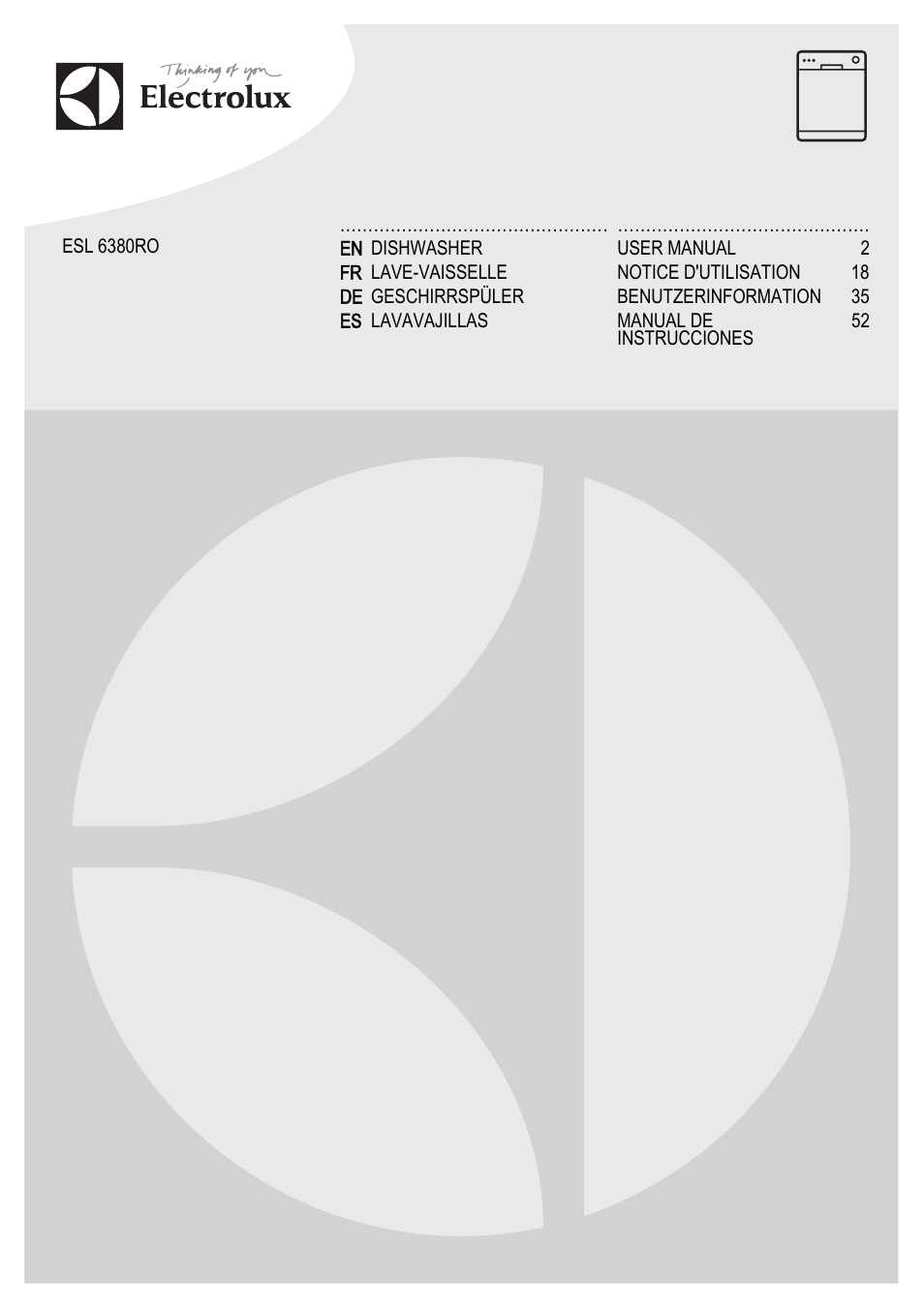 Electrolux ESL6380RO User Manual | 68 pages