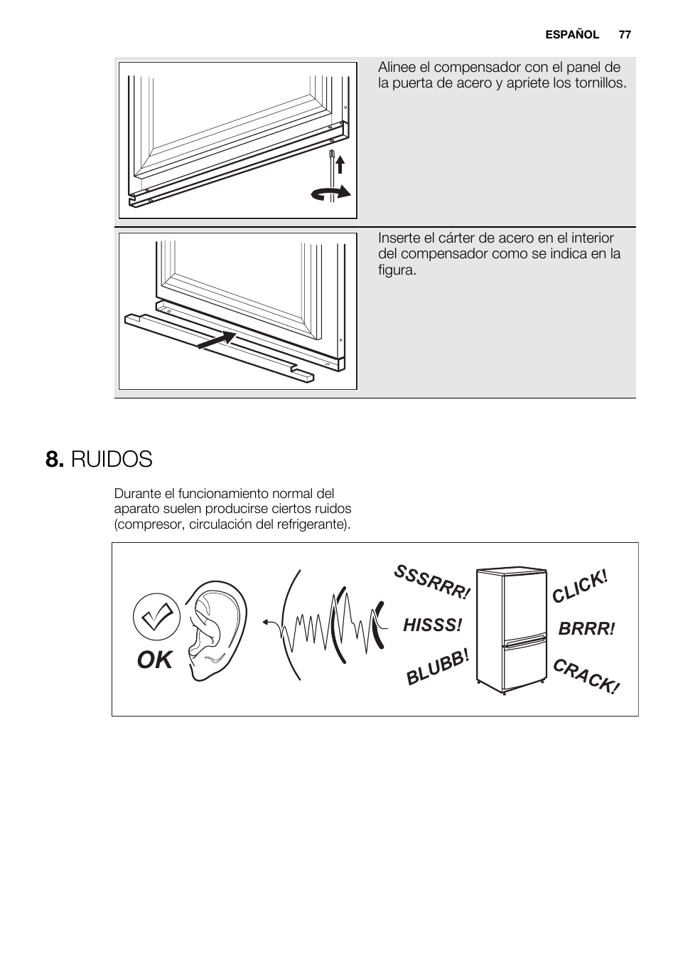 Ruidos | Electrolux EUX2243AOX User Manual | Page 77 / 80