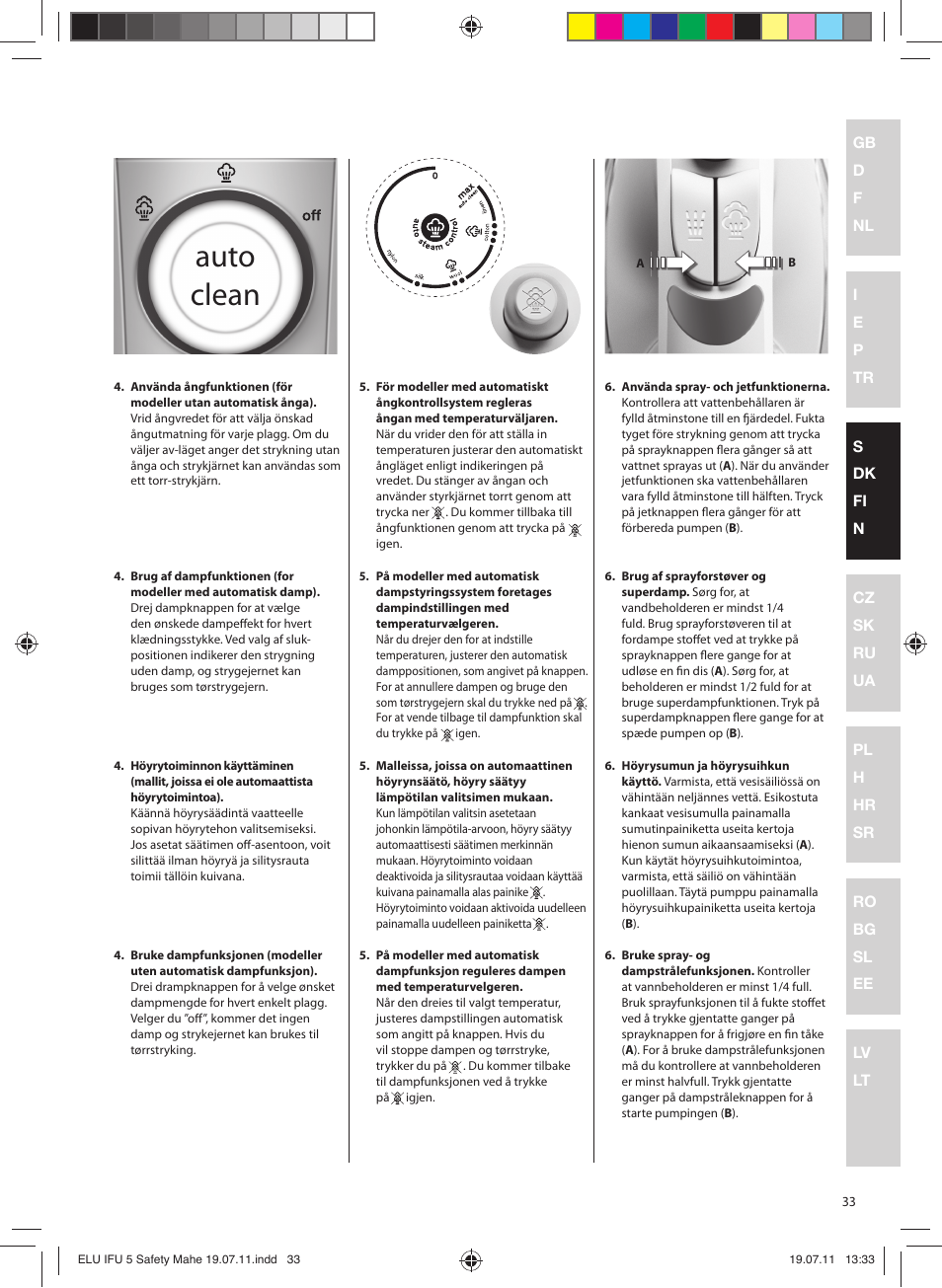 Auto clean | Electrolux EDB8040 User Manual | Page 33 / 84