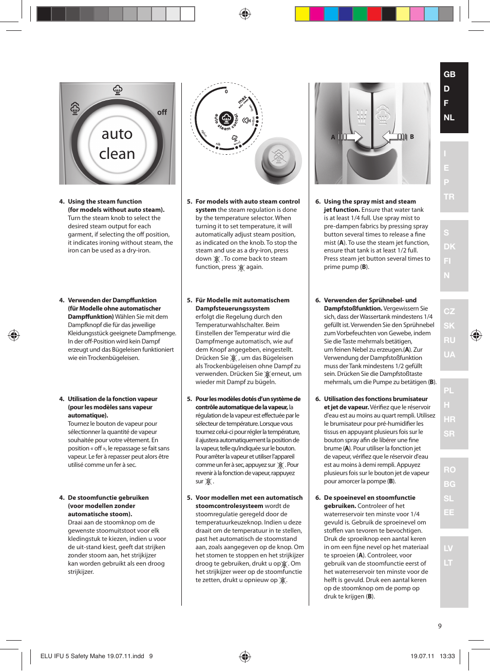 Auto clean | Electrolux EDB8040 User Manual | Page 9 / 84