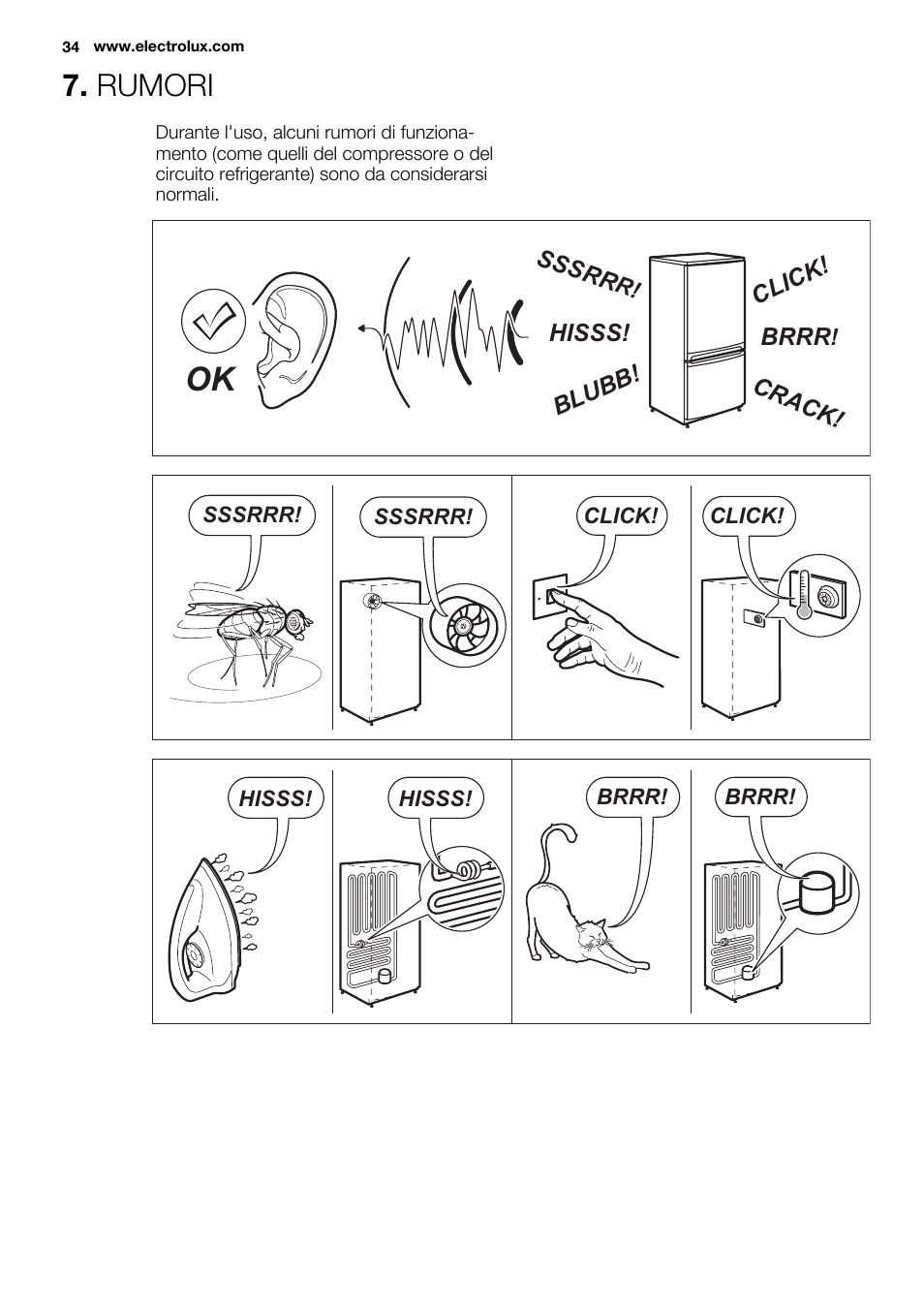 Rumori | Electrolux ERW3313BOX User Manual | Page 34 / 72