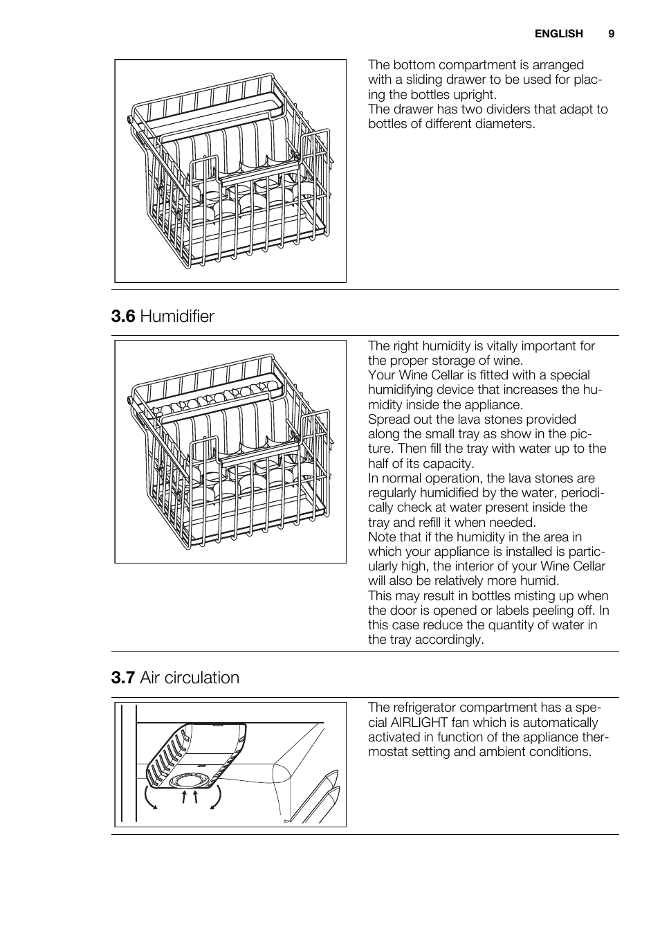 6 humidifier, 7 air circulation | Electrolux ERW3313BOX User Manual | Page 9 / 72