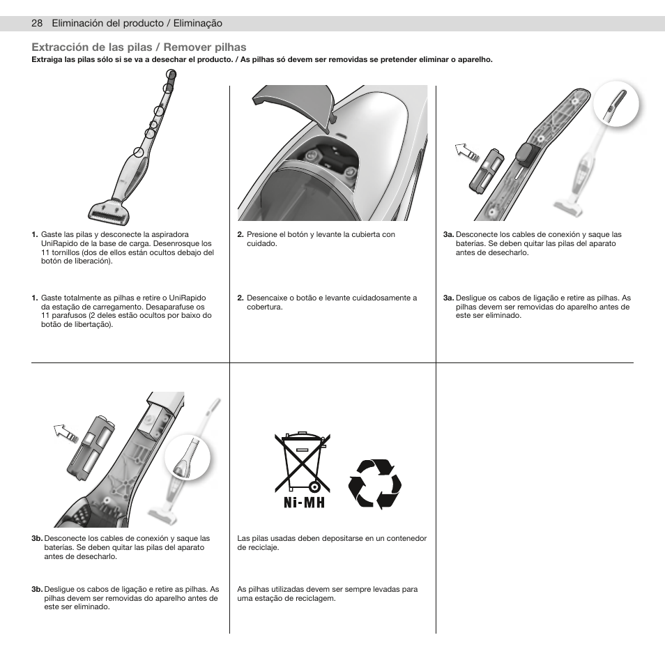 Extracción.de.las.pilas./.remover.pilhas | Electrolux ZB2805 User Manual | Page 30 / 140