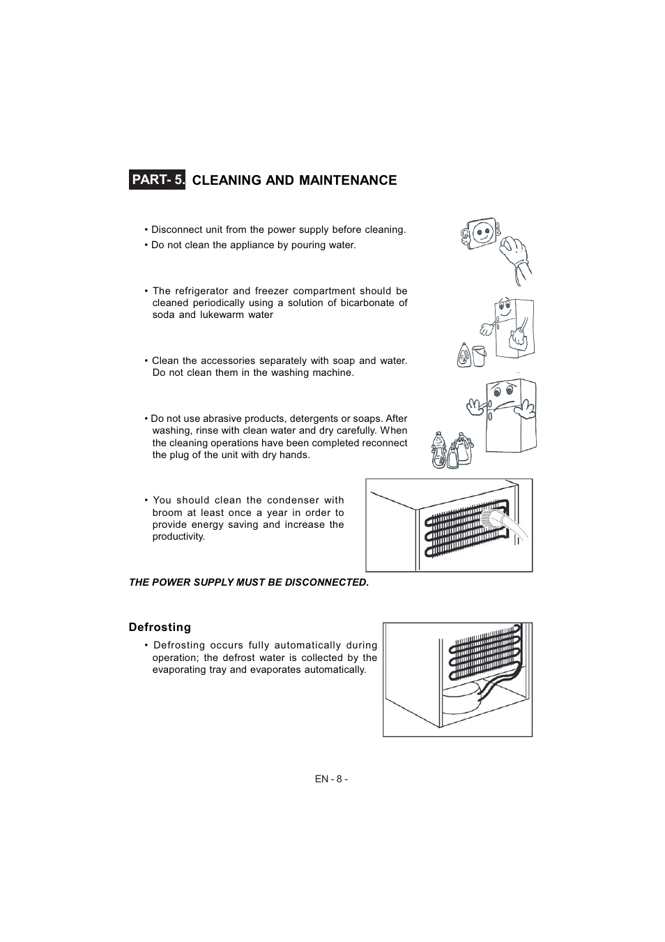 Part- 5. cleaning and maintenance | Electrolux EJF3640AOW User Manual | Page 10 / 68