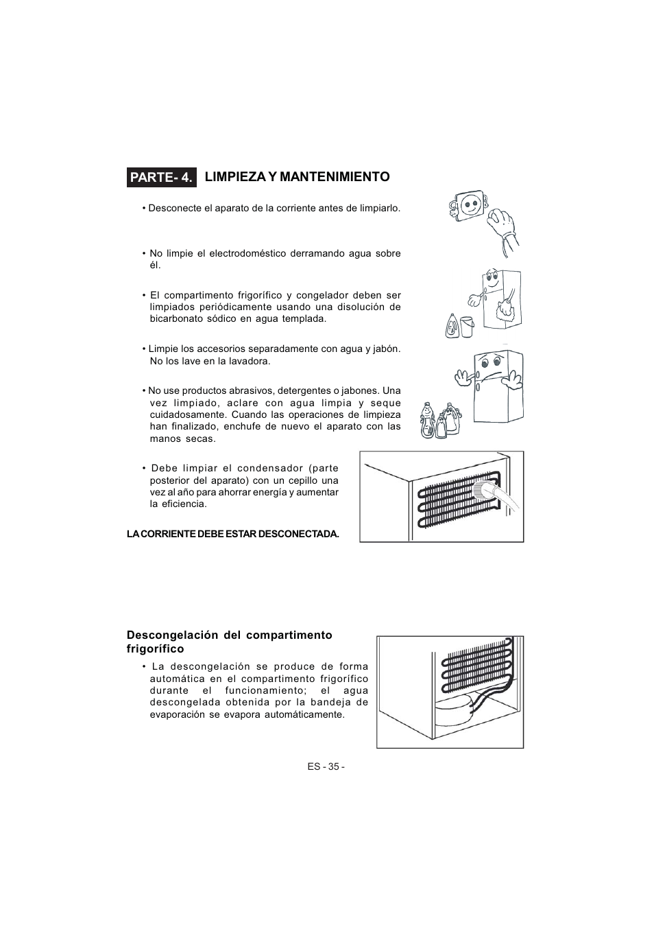 Parte- 4. limpieza y mantenimiento | Electrolux EJF3640AOW User Manual | Page 37 / 68