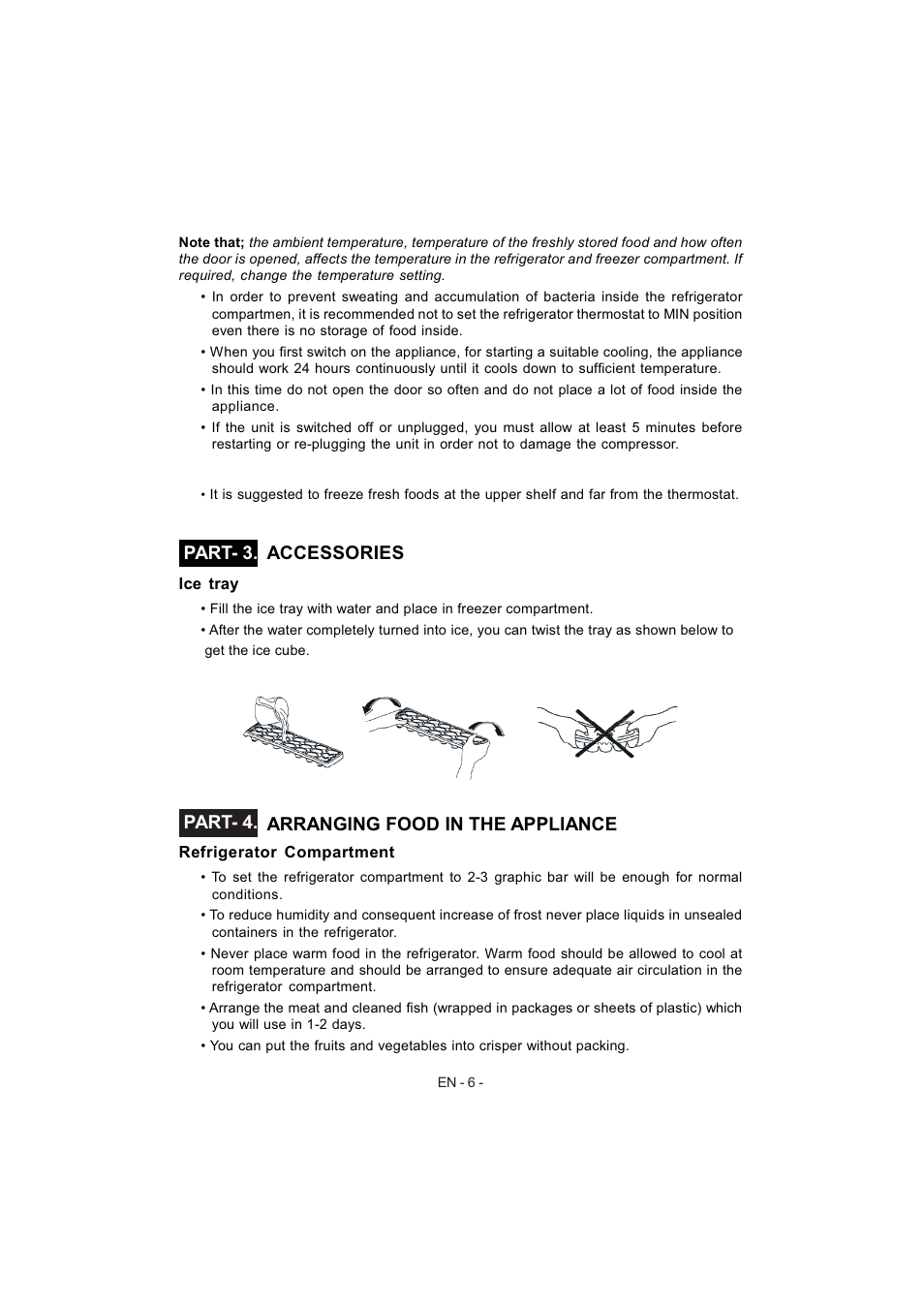 Part- 4. arranging food in the appliance, Part- 3. accessories | Electrolux EJF3640AOW User Manual | Page 8 / 68