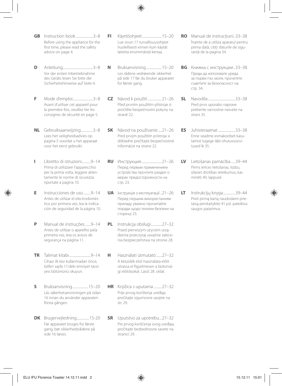 Electrolux EAT5110 User Manual | Page 2 / 48