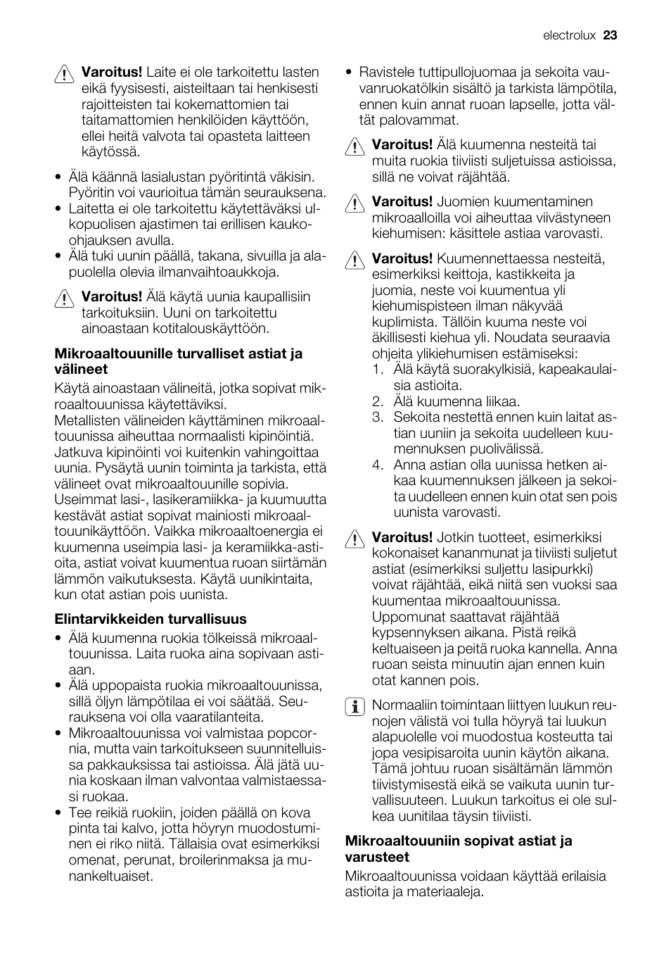 Electrolux EMS20100OX User Manual | Page 23 / 80