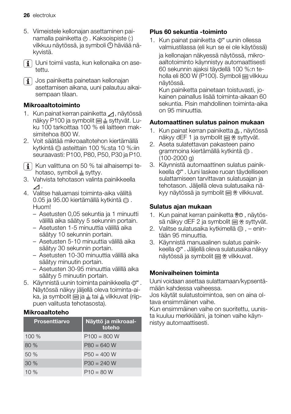 Electrolux EMS20100OX User Manual | Page 26 / 80