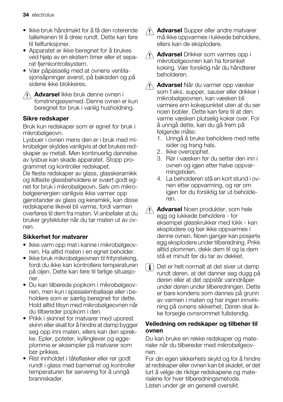 Electrolux EMS20100OX User Manual | Page 34 / 80