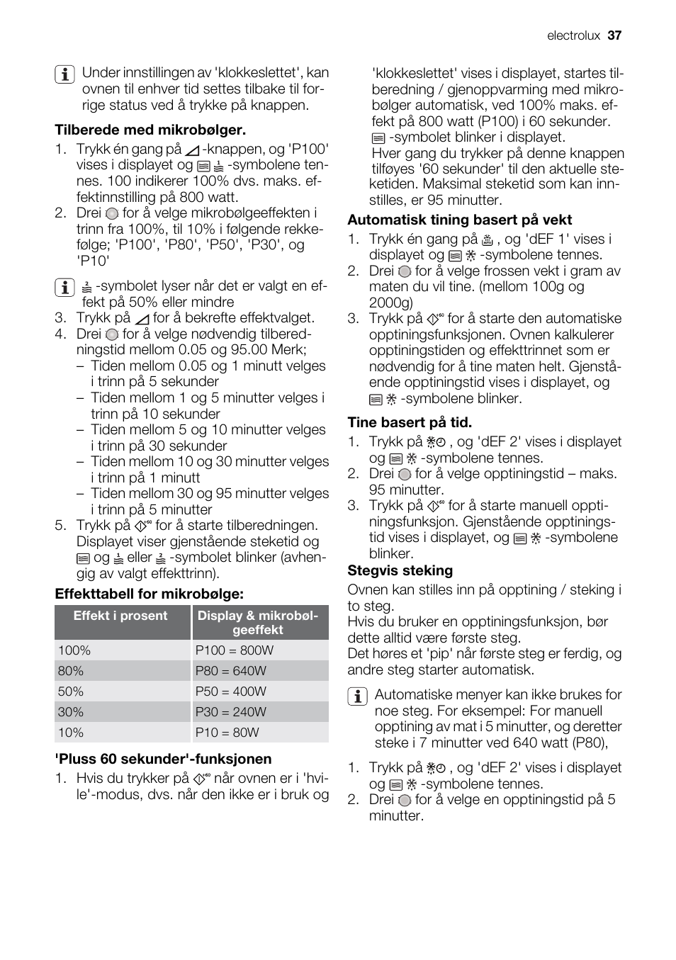 Electrolux EMS20100OX User Manual | Page 37 / 80