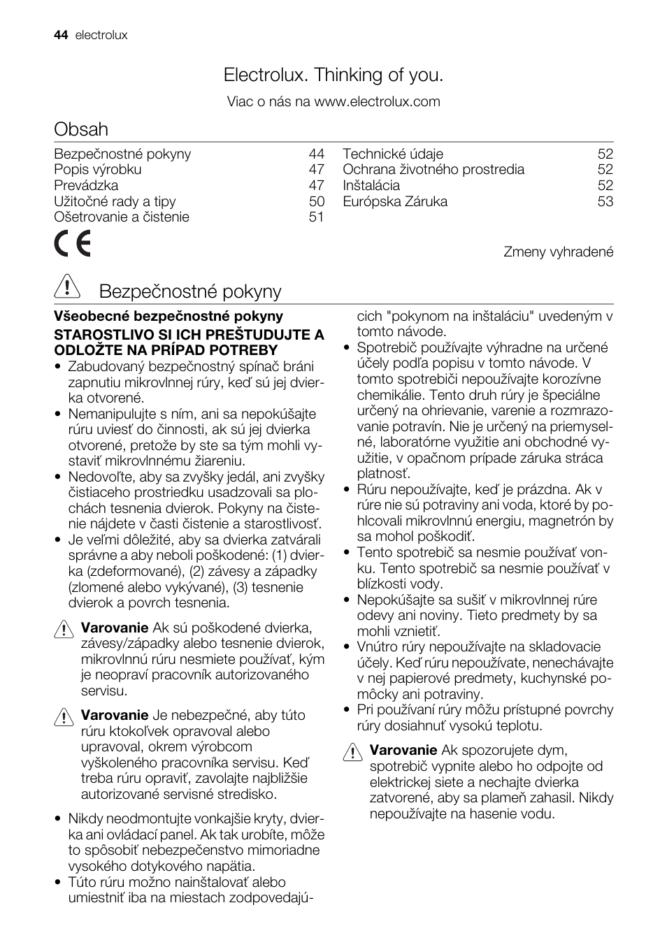 Electrolux EMS20100OX User Manual | Page 44 / 80