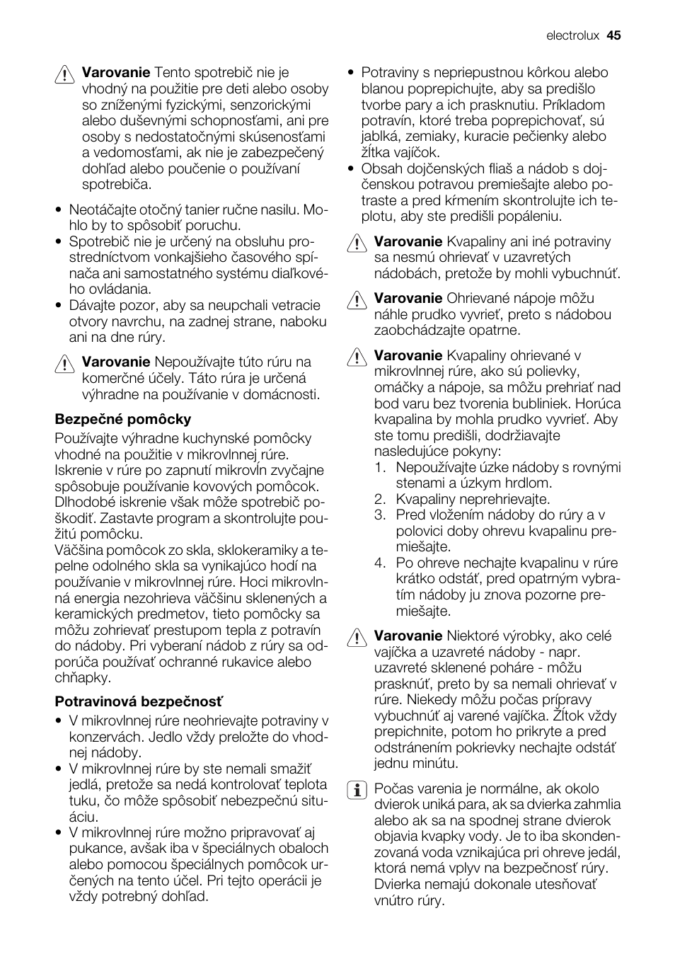 Electrolux EMS20100OX User Manual | Page 45 / 80