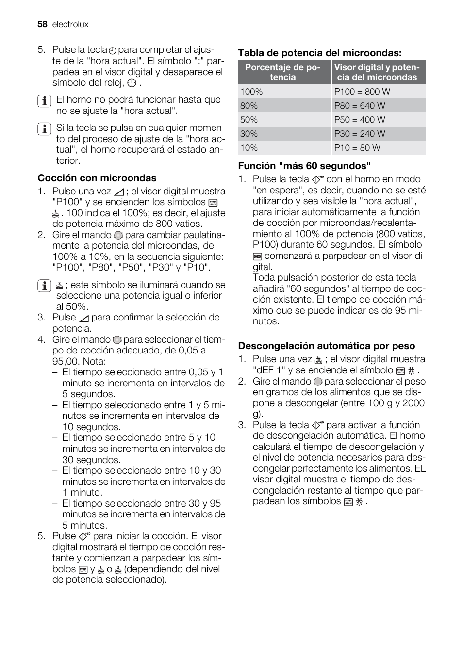 Electrolux EMS20100OX User Manual | Page 58 / 80