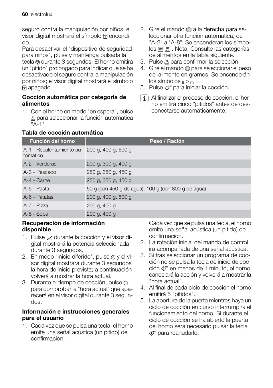 Electrolux EMS20100OX User Manual | Page 60 / 80