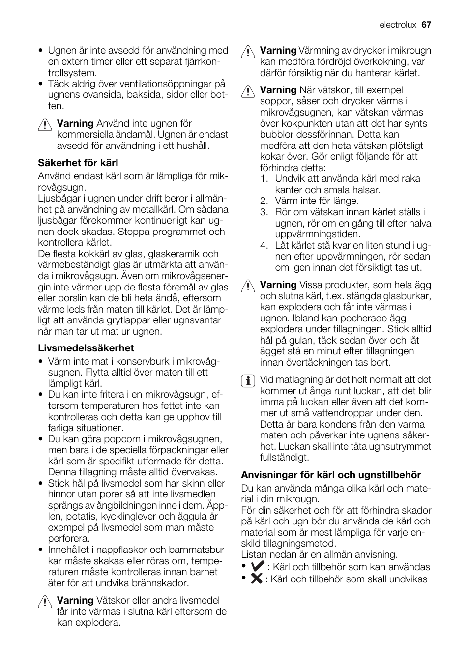 Electrolux EMS20100OX User Manual | Page 67 / 80