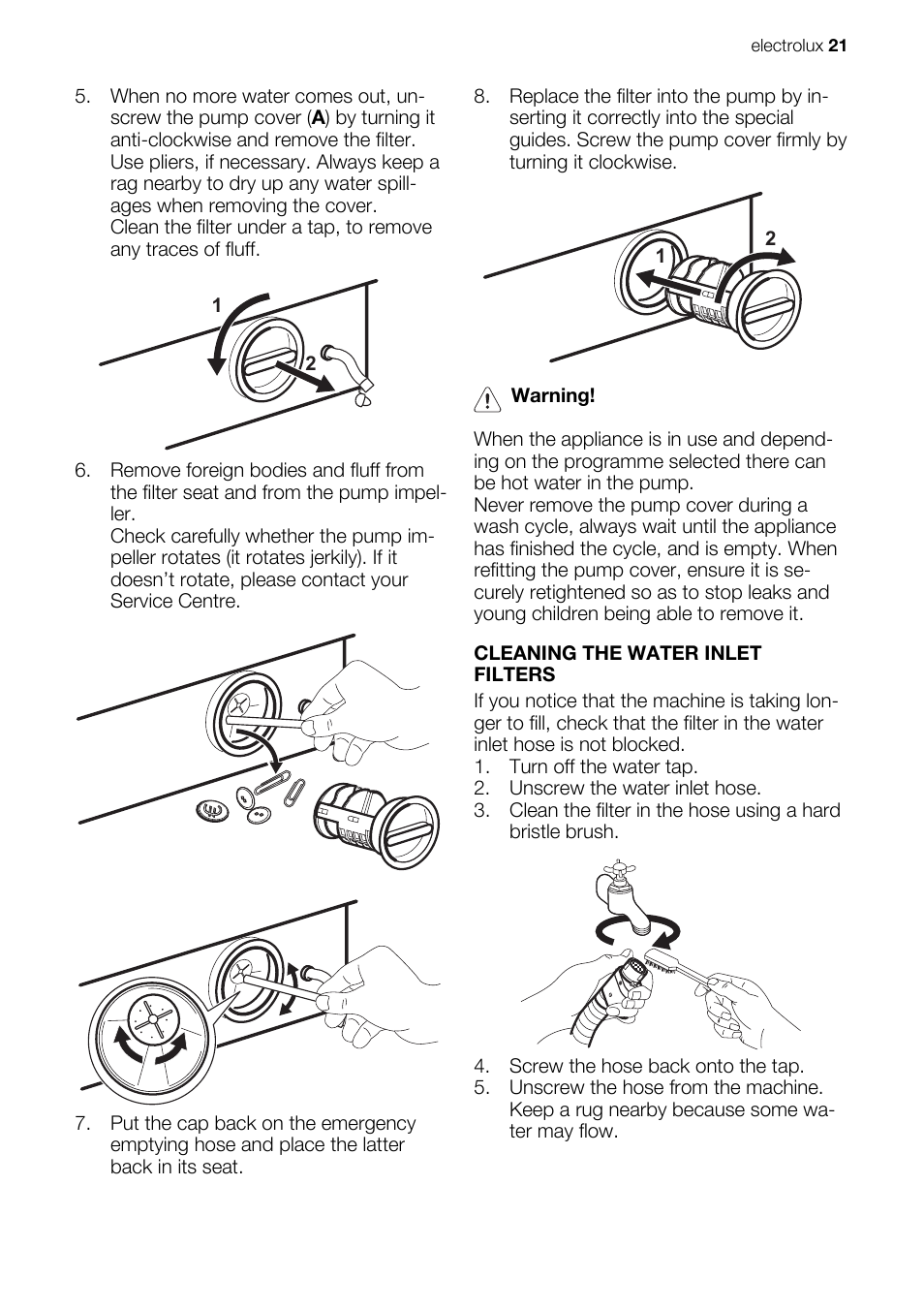 Electrolux EWX147410W User Manual | Page 21 / 64