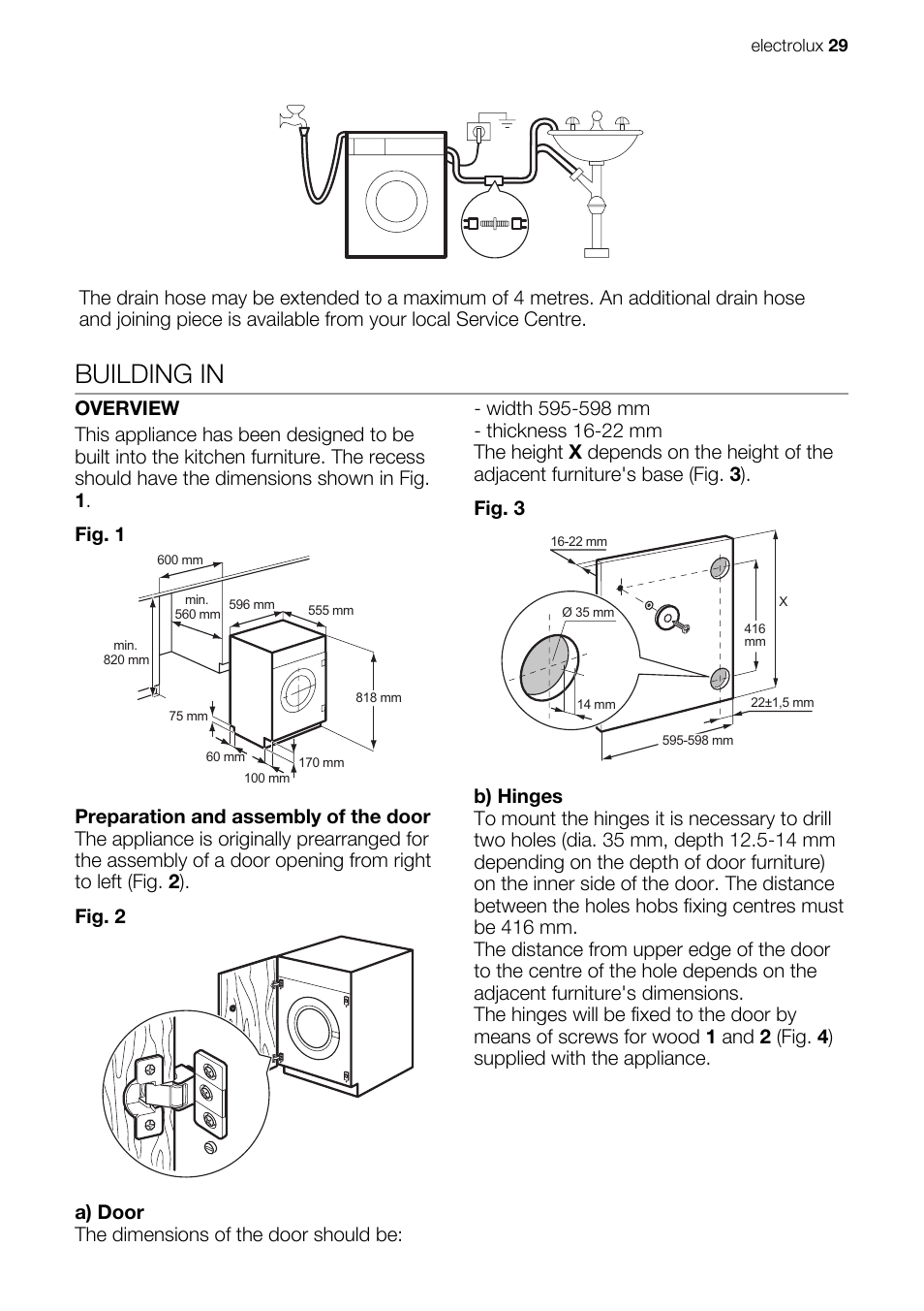 Building in | Electrolux EWX147410W User Manual | Page 29 / 64