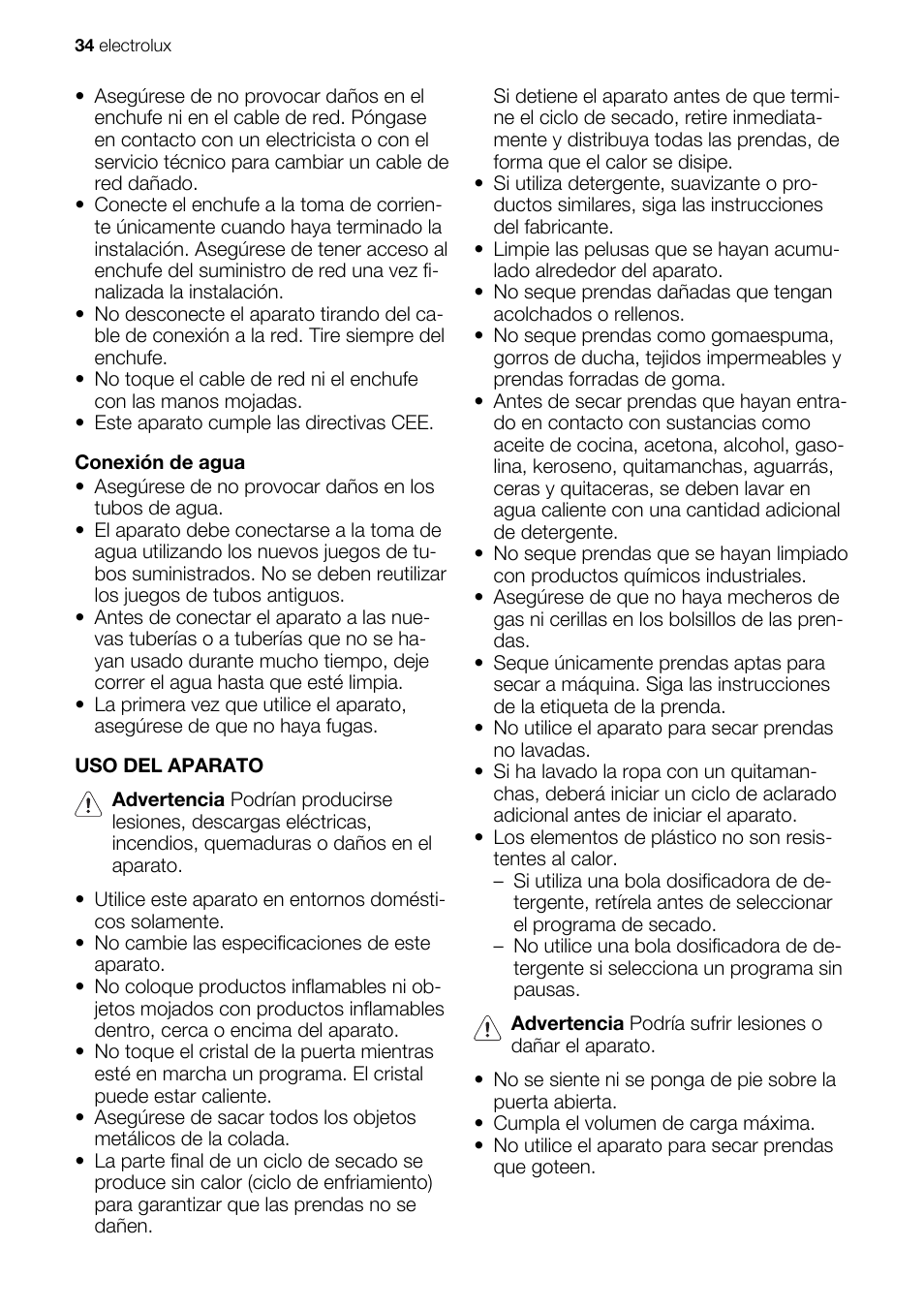 Electrolux EWX147410W User Manual | Page 34 / 64