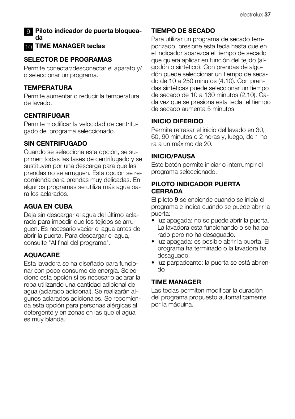 Electrolux EWX147410W User Manual | Page 37 / 64