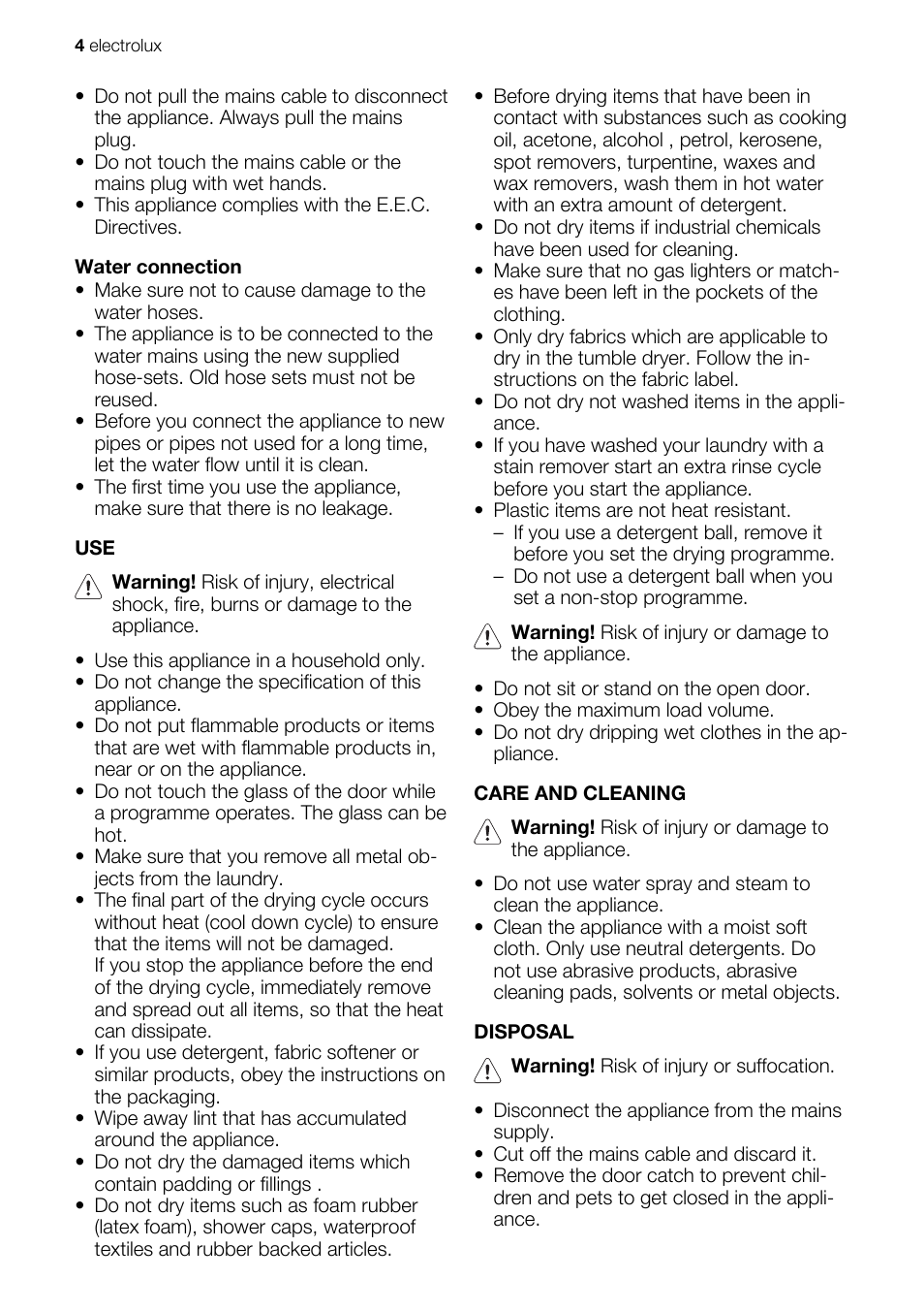 Electrolux EWX147410W User Manual | Page 4 / 64