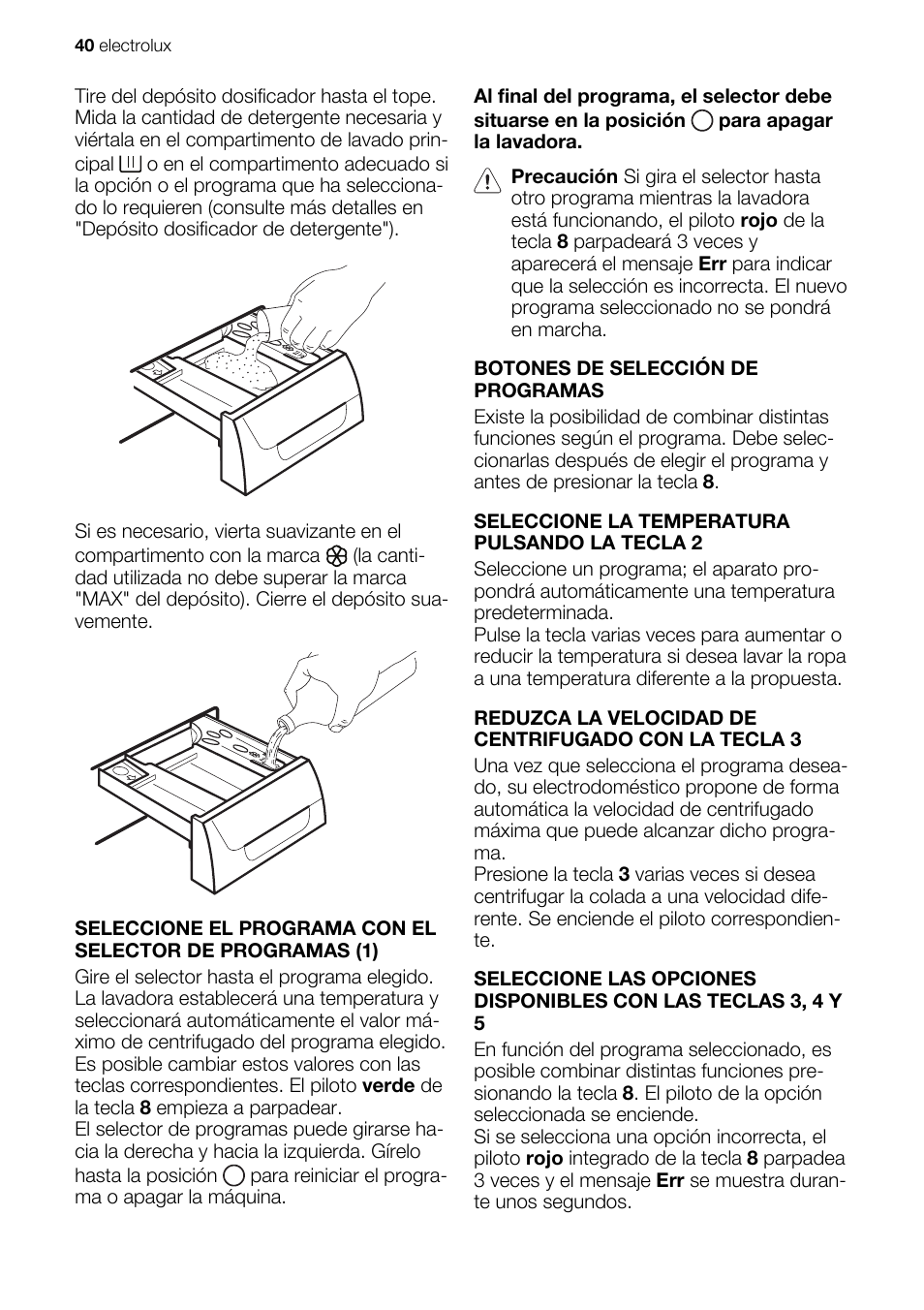 Electrolux EWX147410W User Manual | Page 40 / 64