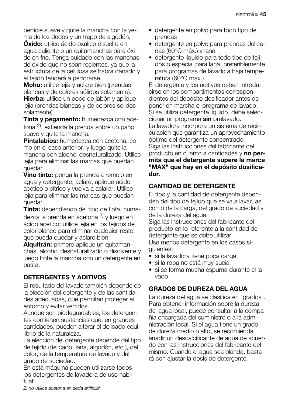 Electrolux EWX147410W User Manual | Page 45 / 64