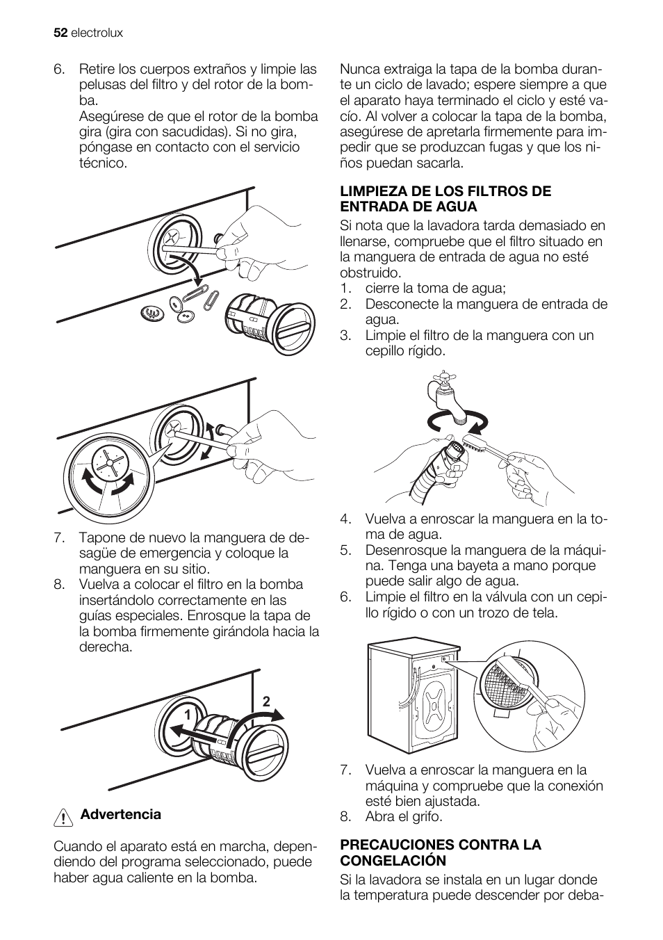 Electrolux EWX147410W User Manual | Page 52 / 64