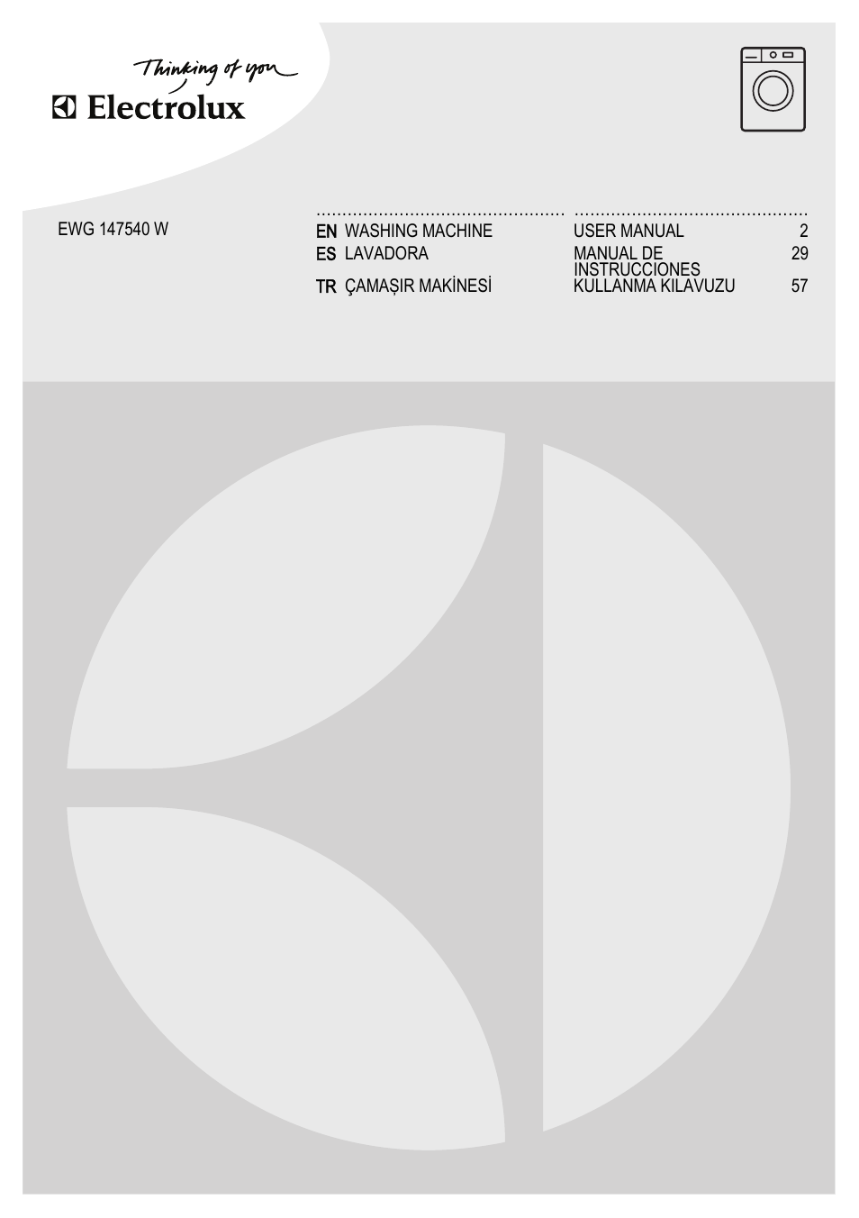 Electrolux EWG147540W User Manual | 84 pages