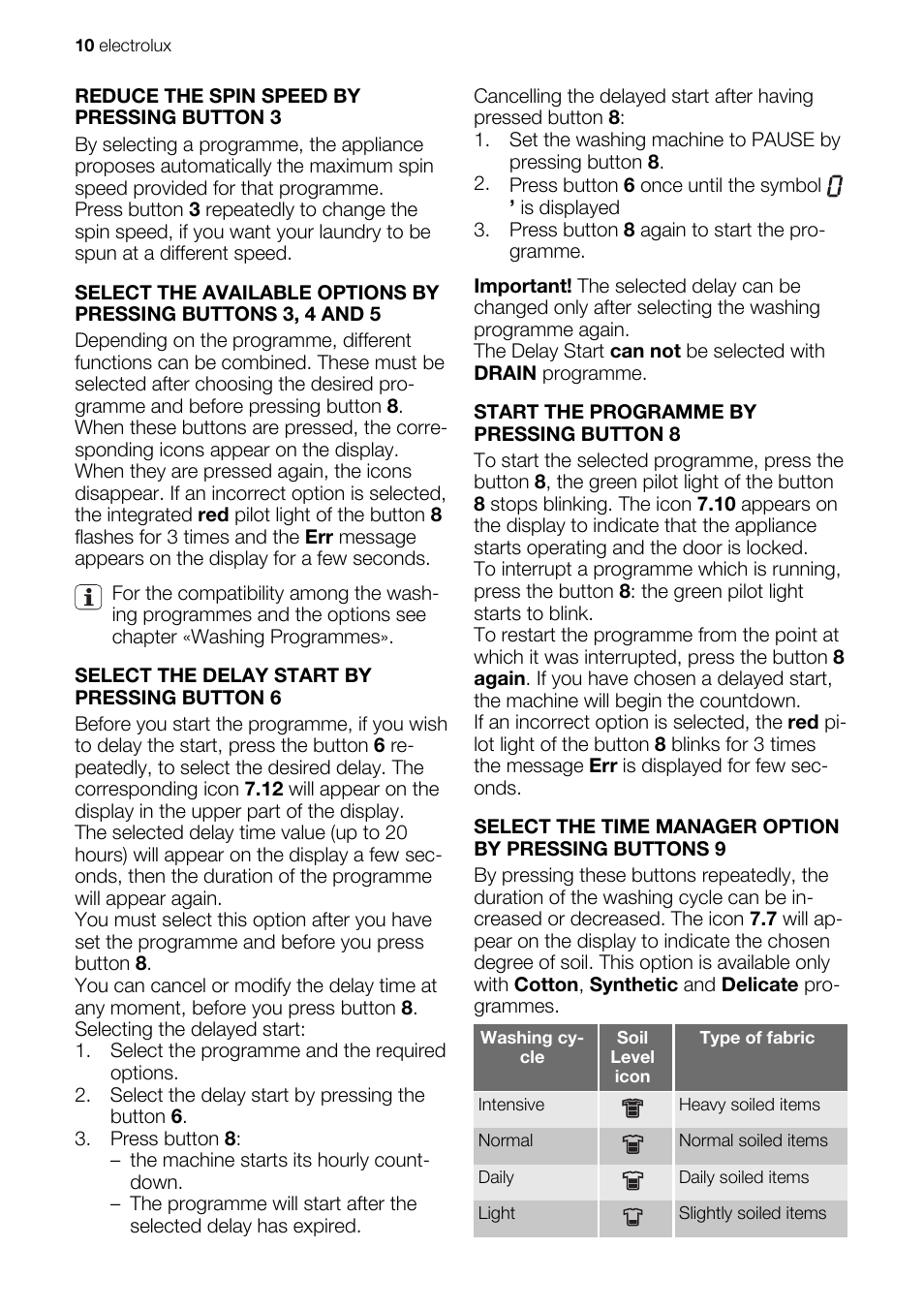 Electrolux EWG147540W User Manual | Page 10 / 84