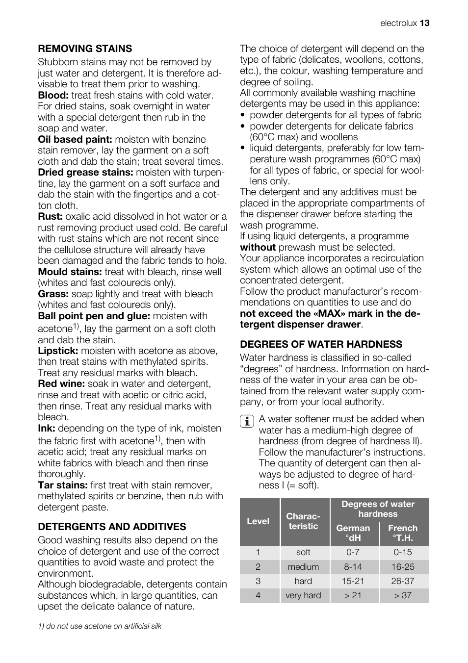 Electrolux EWG147540W User Manual | Page 13 / 84