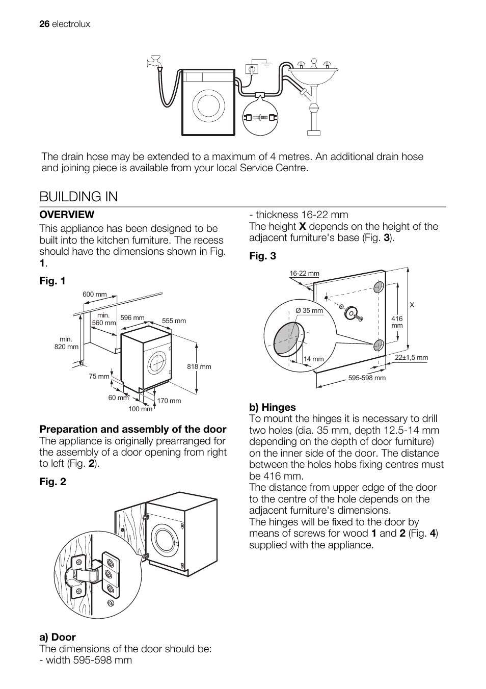 Building in | Electrolux EWG147540W User Manual | Page 26 / 84