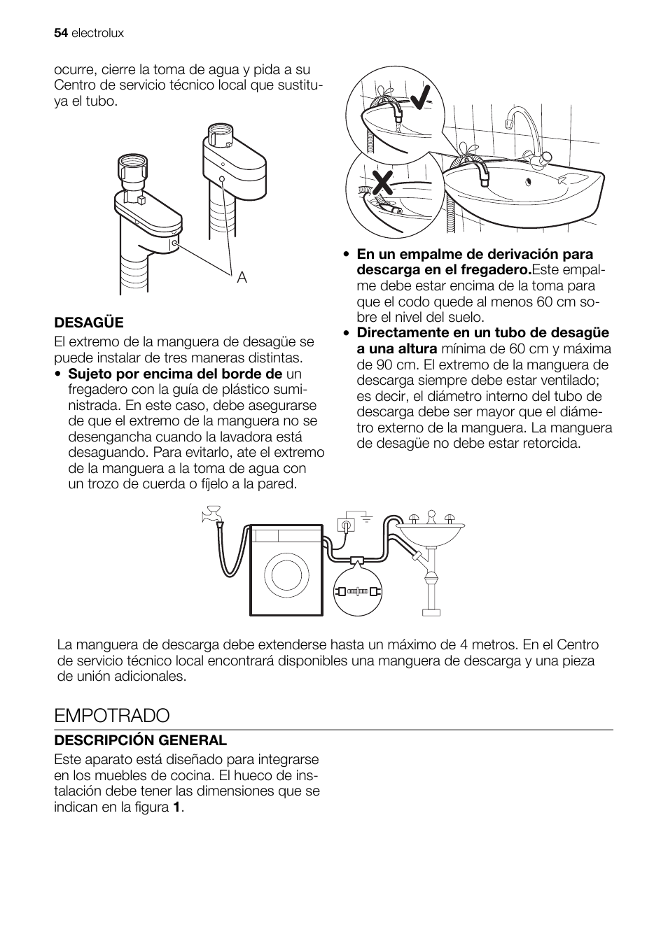 Empotrado | Electrolux EWG147540W User Manual | Page 54 / 84