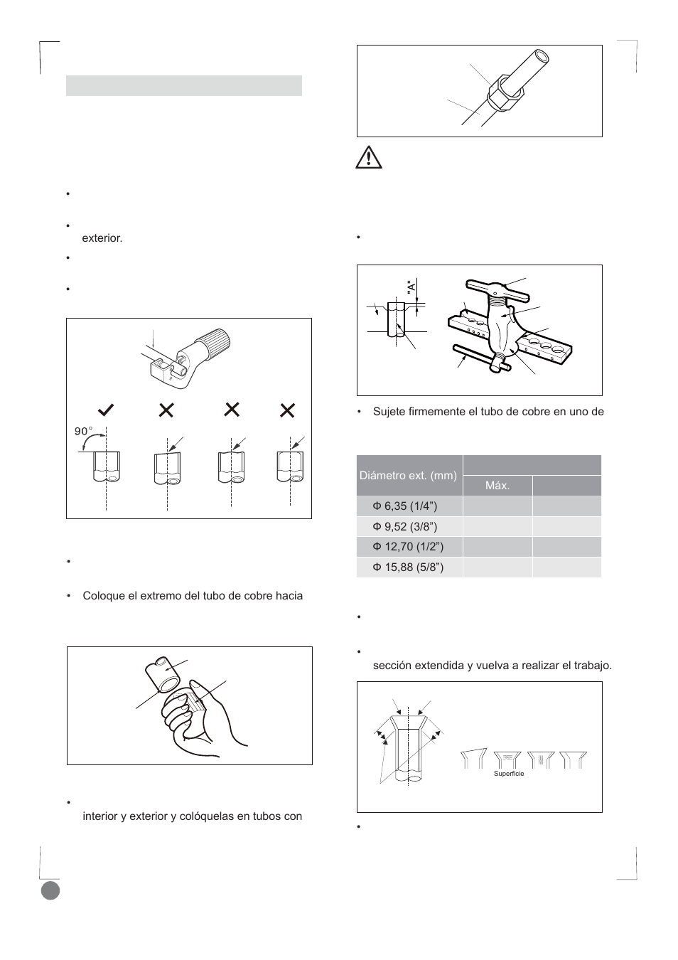 Comfort cool installation manual - l1_102, Precaución | Electrolux EXI12HD1WE User Manual | Page 102 / 136