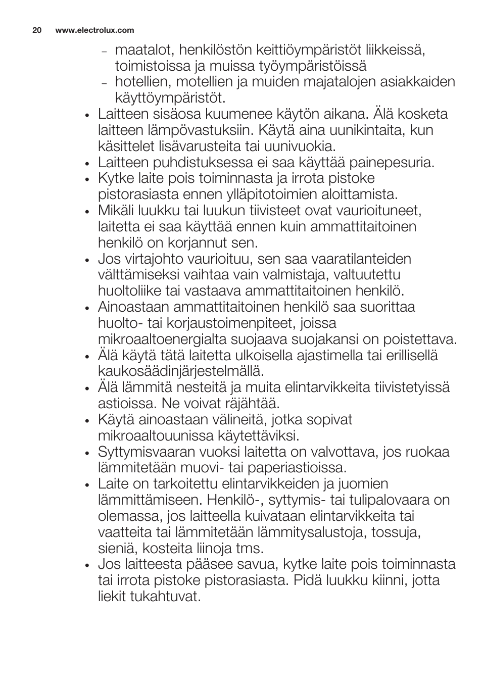 Electrolux EMS20100OX User Manual | Page 20 / 68