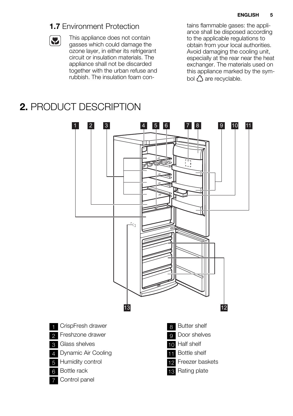 Product description, 7 environment protection | Electrolux EN3881AOX User Manual | Page 5 / 80