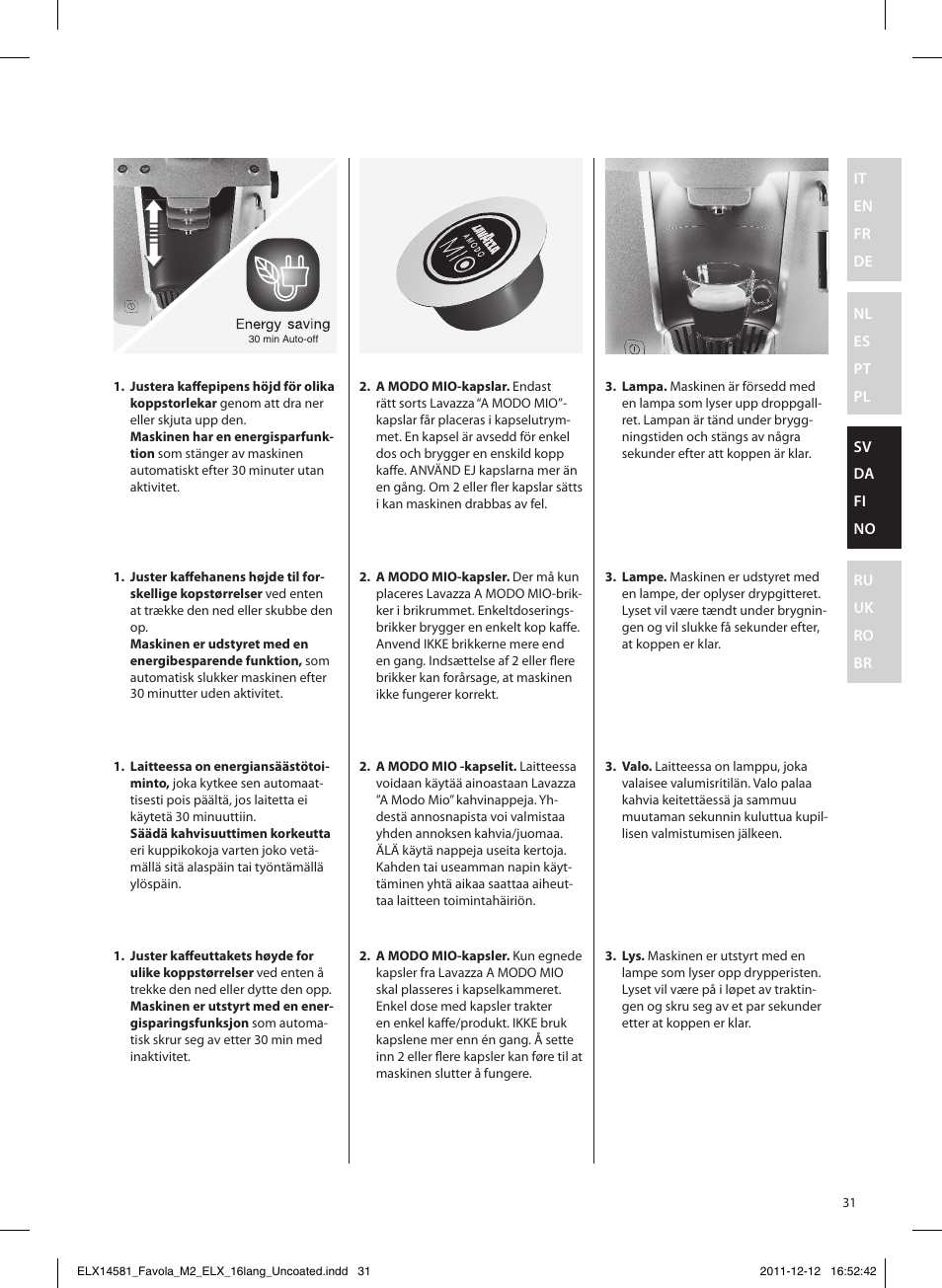 Electrolux ELM5200CB User Manual | Page 31 / 52