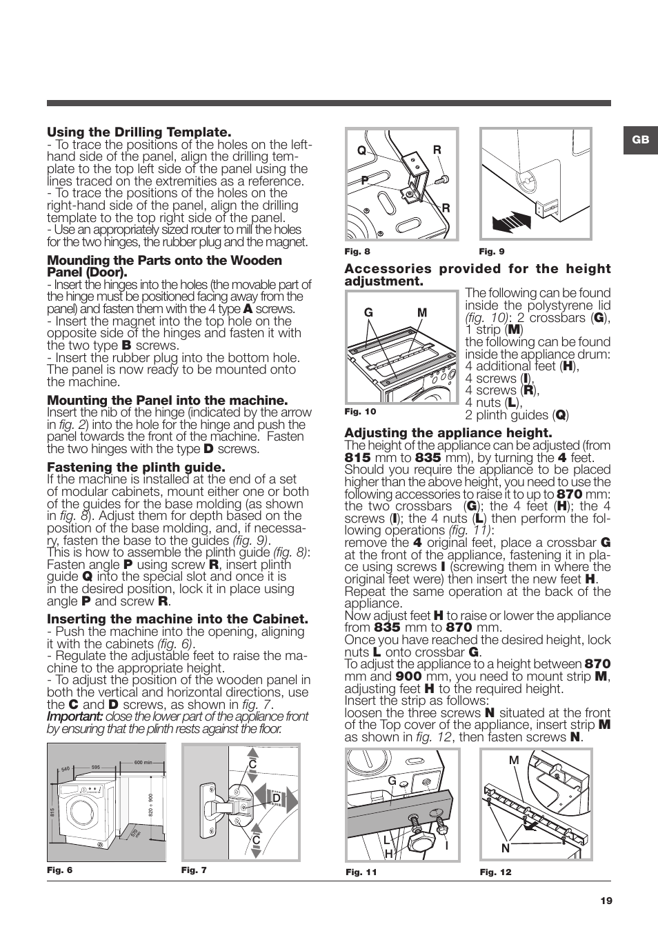 Hotpoint Ariston Encastrable AWM 129 (EU) User Manual | Page 19 / 56