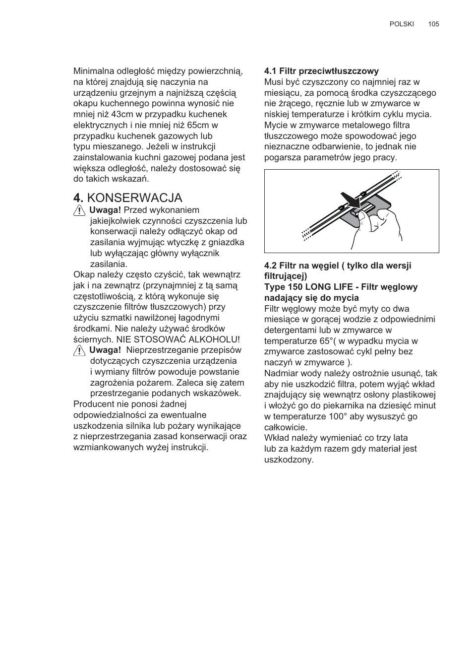 Konserwacja | Electrolux EFP60426X User Manual | Page 105 / 160