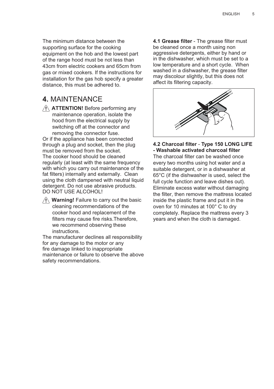 Maintenance | Electrolux EFP60426X User Manual | Page 5 / 160