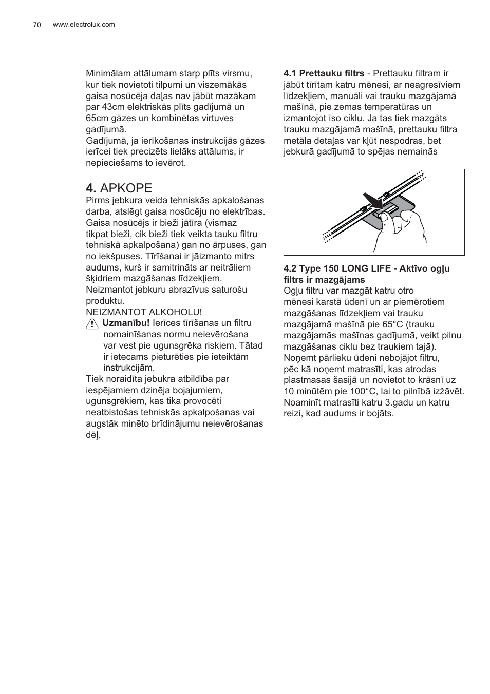 Apkope | Electrolux EFP60426X User Manual | Page 70 / 160