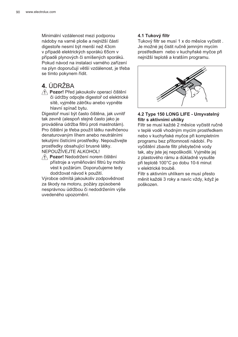 Údržba | Electrolux EFP60426X User Manual | Page 90 / 160