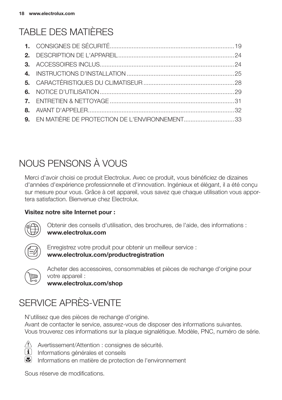 Electrolux EXP09HN1WI User Manual | Page 18 / 100