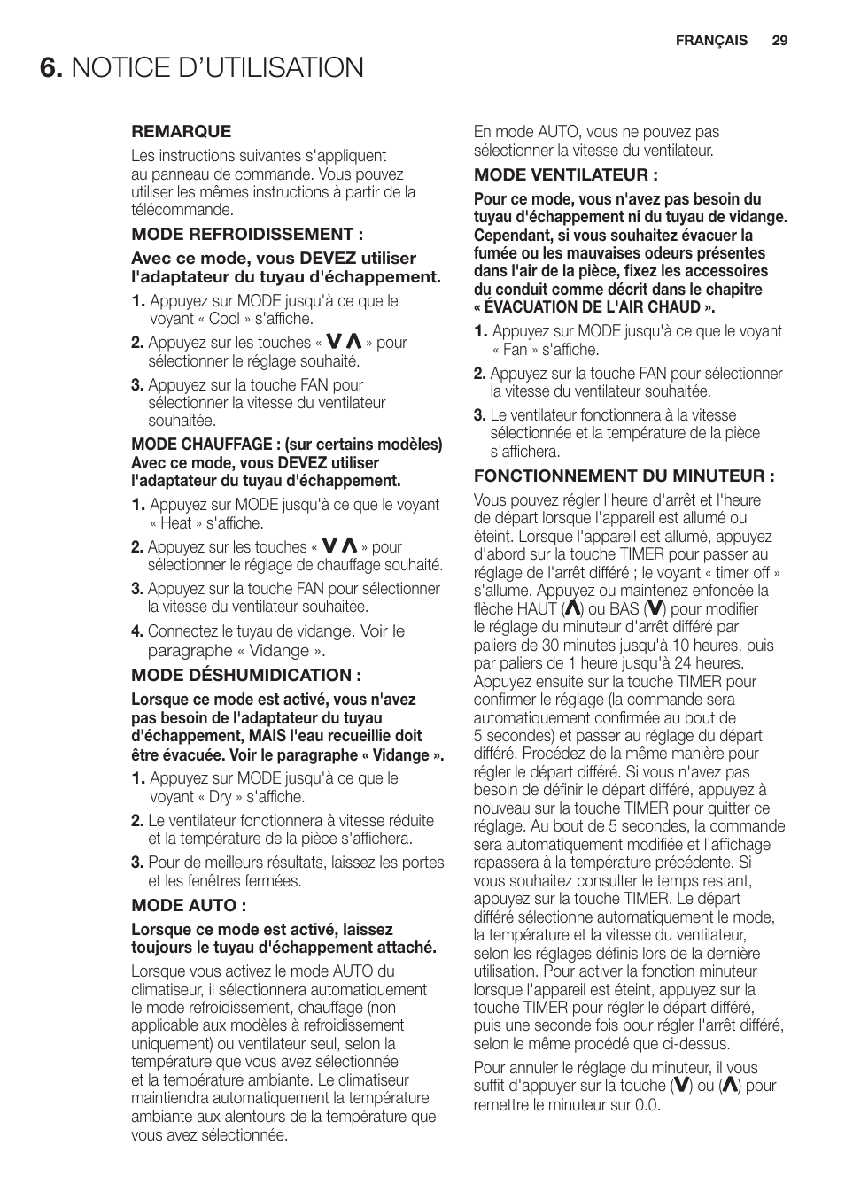 Notice d’utilisation | Electrolux EXP09HN1WI User Manual | Page 29 / 100