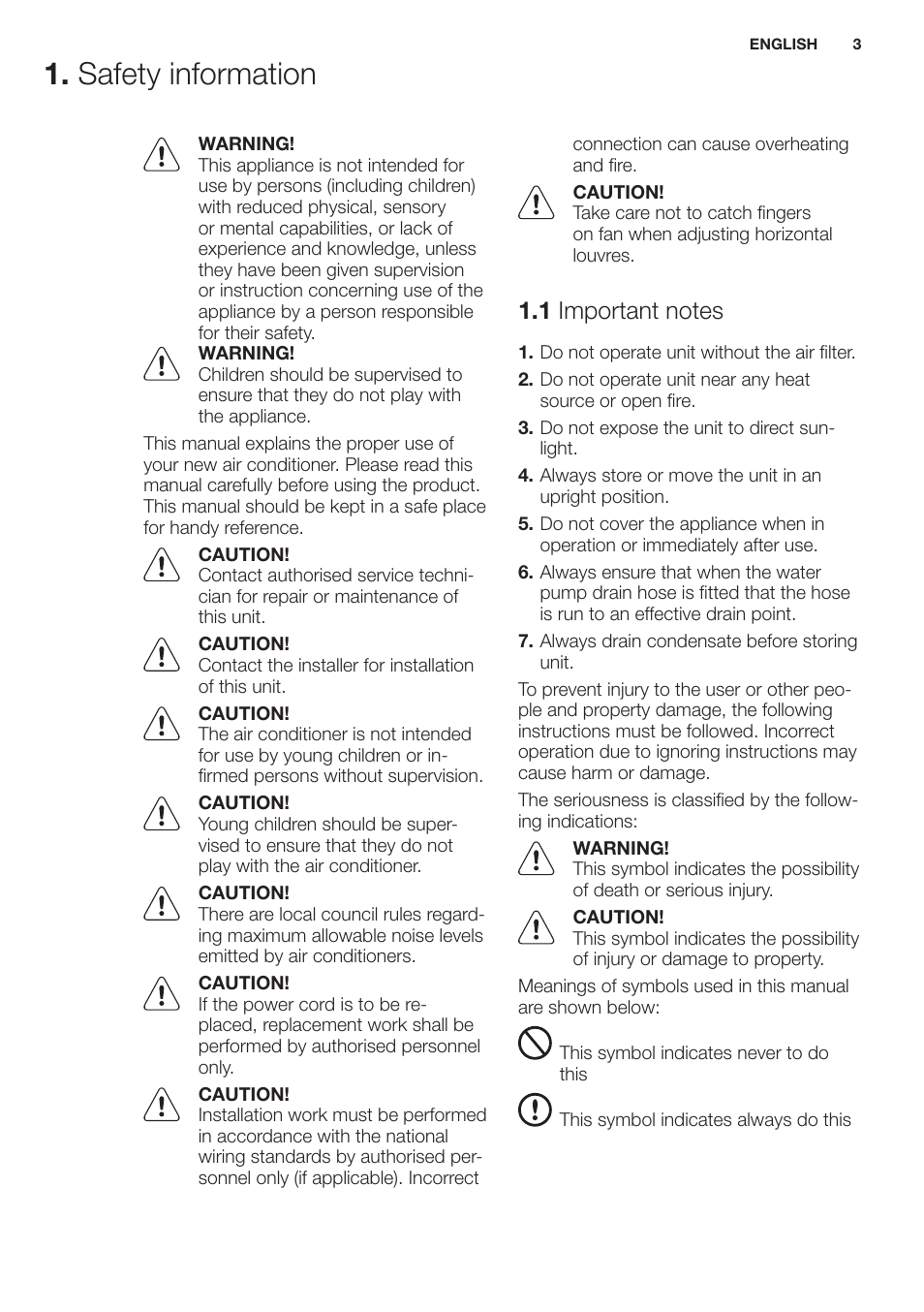 Safety information | Electrolux EXP09HN1WI User Manual | Page 3 / 100