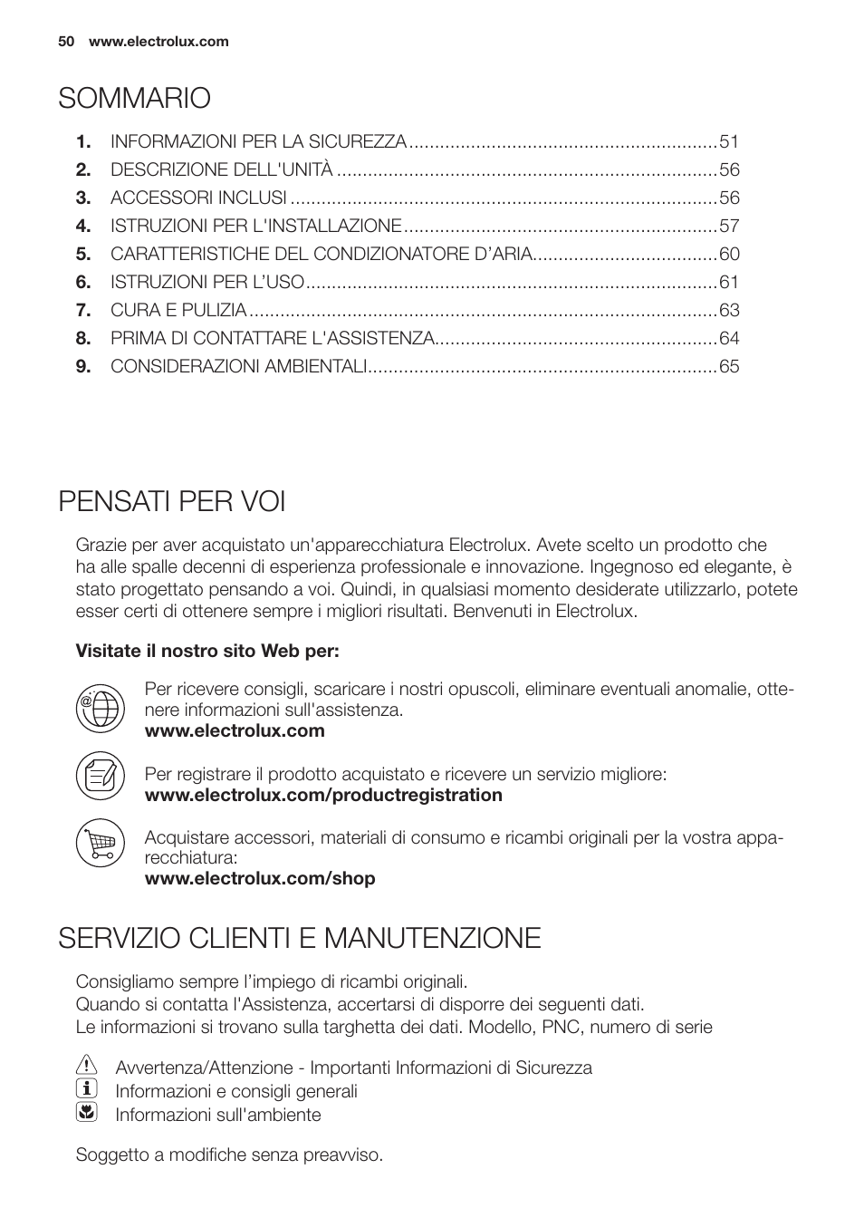 Electrolux EXP09HN1WI User Manual | Page 50 / 100